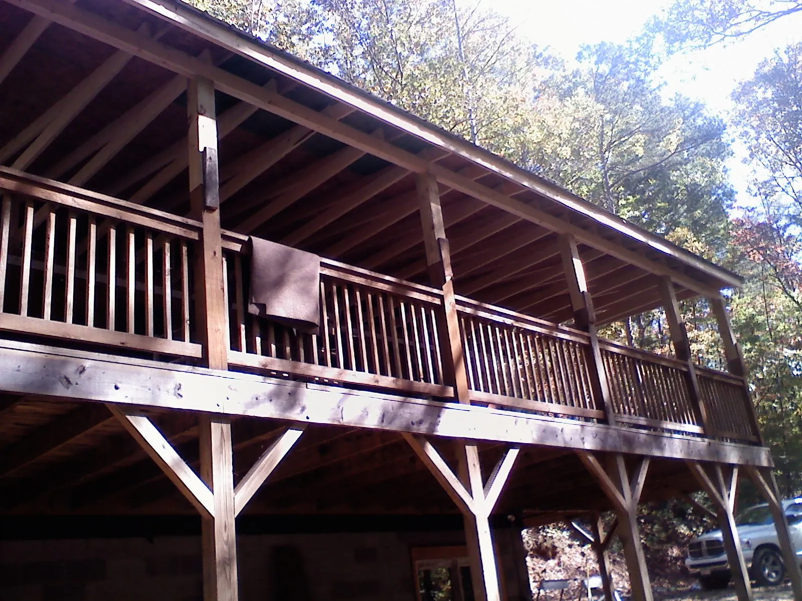 Timber framing under a new elevated porch and deck — Roof Leak Repair in Grand Ronde by Roofing Brothers